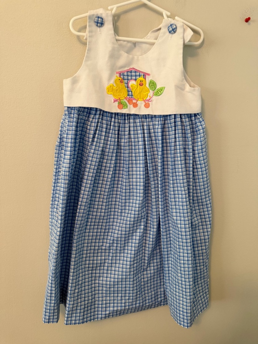 Austin & Ashley Blue Plaid Chick Applique Sundress